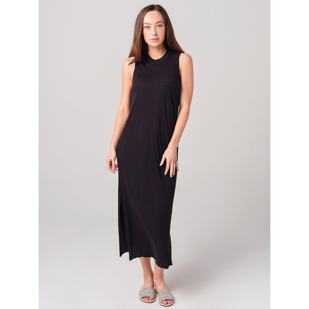 ATM Anthony Thomas Melillo Black Sleeveless Maxi T-Shirt Dress Size Medium